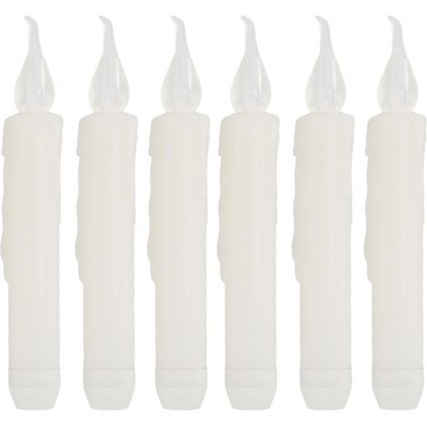 Bougies coniques LED sans fumée, lumière chaude réutilisable, longue bande, pour fêtes, mariages, réunions de famille, 6 pièces (1/5)