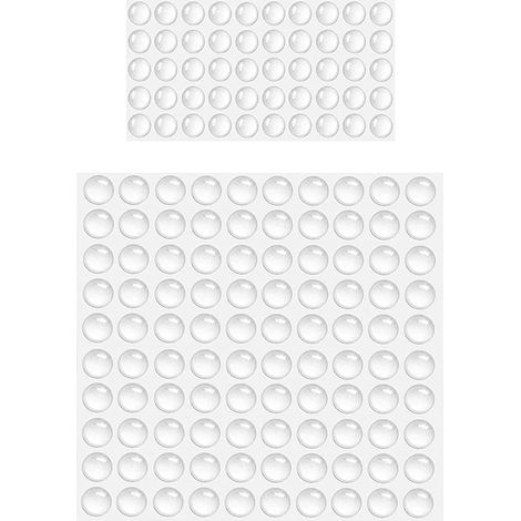 Amortisseur de porte en caoutchouc transparent de 150 mm pour poignées de porte murales et tiroirs de placard transparents.