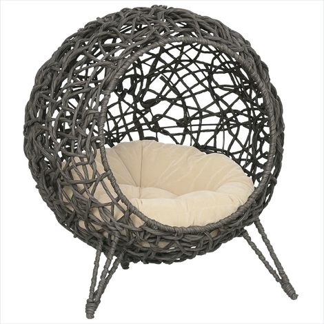 Maison pour chat en résine tressée 52 x 52 x 58 cm avec coussin (1/5)