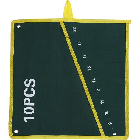 Sac de rangement en toile Durable, 1 pièce, clé à molette, outil enroulable, sac de rangement vert 10 poches (1/4)