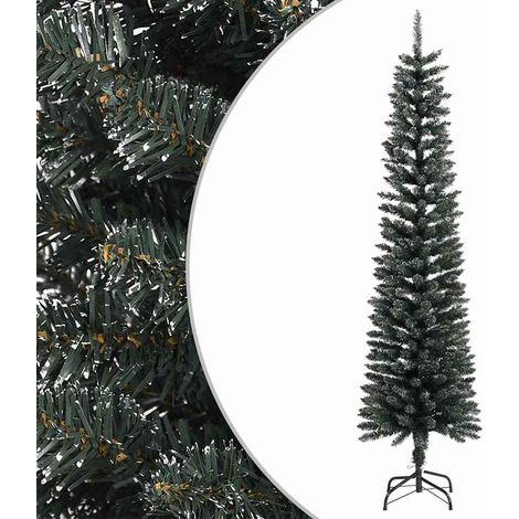 Sapin de Noël artificiel mince avec support-Arbre de Noël-Décoration de Fête pour Noël Vert 210 cm PVC 841780 (1/5)