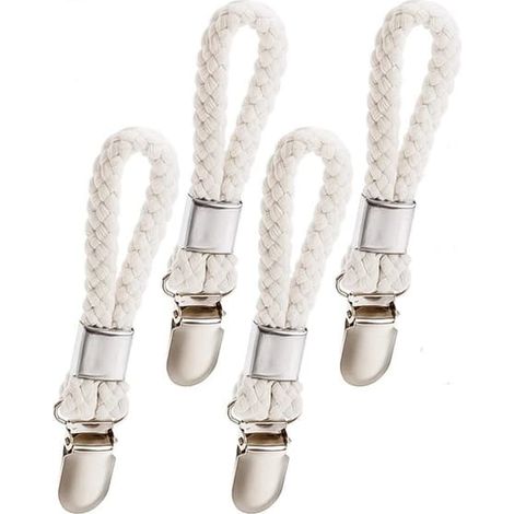 KLVGTIFS PU - Lot de 4 pinces à serviettes blanches (1/5)