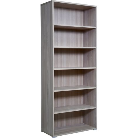 Libreria 6 Ripiani 72,3x34,1x177,1 cm in Truciolare Nobilitato Olmo (1/5)