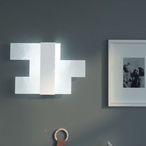 Plafoniera moderna top light flight 1180 55 led integrato lampada parete bianca acrilico (1/5)