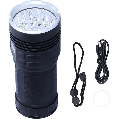 LED-Taschenlampe XMT6 LED 15000lm USB-aufladbar IP65 wasserdicht, tragbar, für den Außenbereich (1/5)