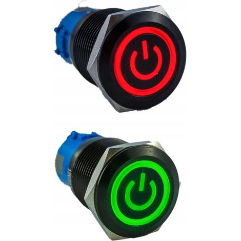 Botón biestable bicolor 250V 5A 19x38MM rojo verde (1/5)