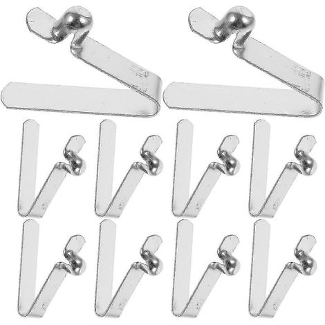 10 Stück Stangenclips, Druckknöpfe, Federclips, Zubehör für die Schirmreparatur-3.10X2.50X0.80CM-Silver (1/4)