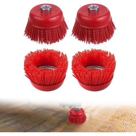 Lot de 4 brosses en nylon pour perceuse 75 mm (1/5)