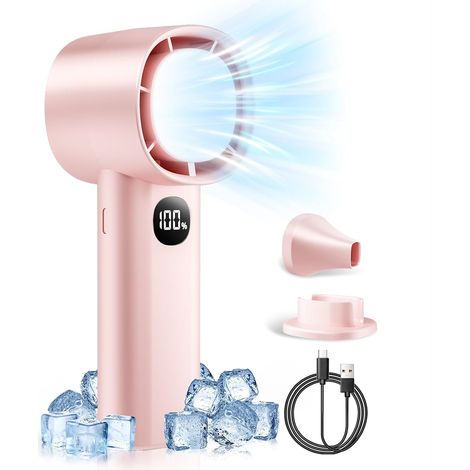 Ventilador portátil con 100 velocidades, mini ventilador recargable por USB con batería de 2400 mAh, ventilador de mesa con pantalla LED, ventilador eléctrico con base, ventilador de refrigeración (1/5)