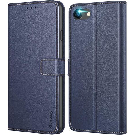 Leder Handyhülle für iPhone SE 2022 5G / SE 2020, iPhone 7/8 Blau (1/5)