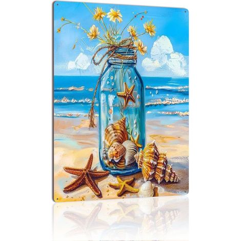 Plaque métallique décorative murale rétro 40x30 cm pour maison, café et cuisine, design artistique original pour ajouter une touche d'art à votre espace (1/5)