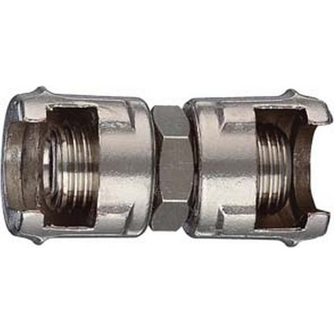 10PZ RACCORDO DI GIUNZIONE CON DUE DADI FRESATI - attacco due dadi 1/4"M art.12/