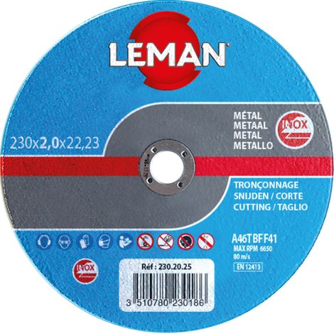 10 DISQUES 125X1,0 INOX EN BOITE METAL - 125.10.10BM - LEMAN