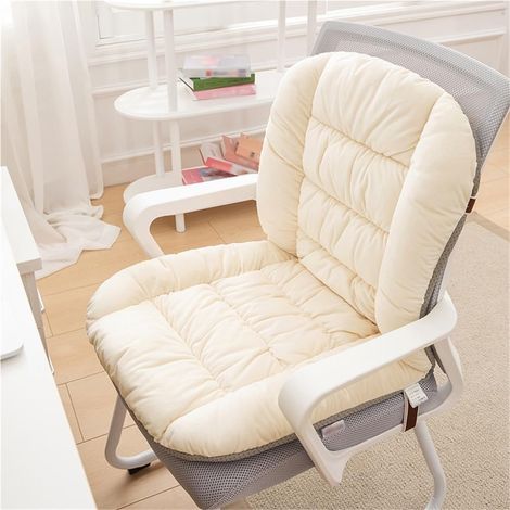 Coussins De Chaise De Bureau en Peluche Douce avec Soutien Dorsal Coussin Antidérapant pour Fauteuil À Bascule Coussins Lavables(Beige) (1/5)