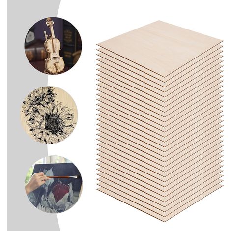 30Pcs Plywood Sheets,Plywood Sheets,Basswood Sheets for Craft,400 x 400 mm Unfinished Basswood Sheets Board for Woodcraft Model, Crafts, Painting, Engraving, Stenciling, Home Decor (1/5)