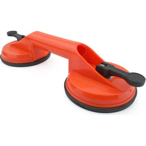 Lève-verre à double ventouse orange, capacité de levage de 100 kg, lève-verre par ventouse, lève-verre à ventouse avec 2 ventouses (1/5)