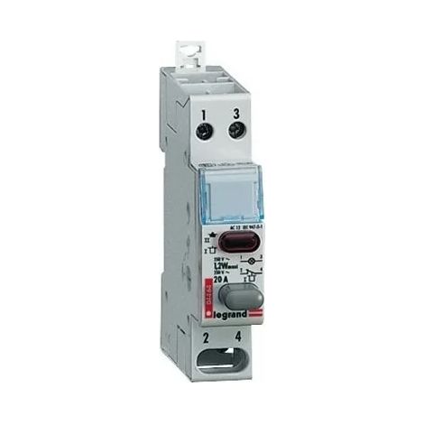 Legrand 004464 Interrupteur Poussoir Lexic - dble fonct - 20A - 250V - 1 NF+voyant rouge