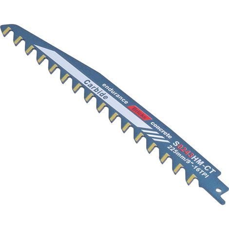 Reciprocating saw blade, suitable for aerated concrete, bricks, cement boards and concrete, length 225 mm. (1/5)