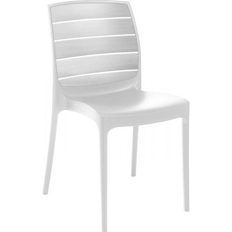Sedia polyrattan bar ristorante impilabile carmen bianca (1/2)
