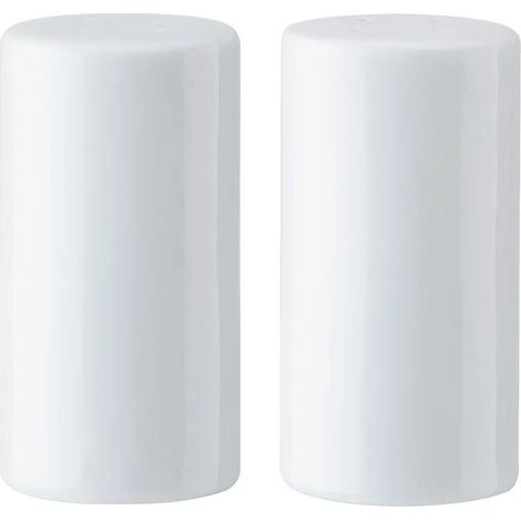 Mikasa Chalk Porcelain Salt & Pepper Shakers, 8cm, blanco, saleros y pimenteros elegantes, funcionales, fáciles de usar y limpiar (1/3)