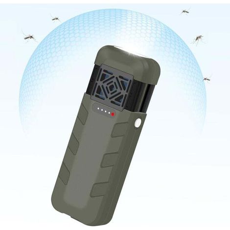 Anti Moustiques Électrique, Portable Répulsif Électrique avec Fonctions D'éclairage, Batterie Rechargeable 9600mAh, pour l'extérieur, Le Camping