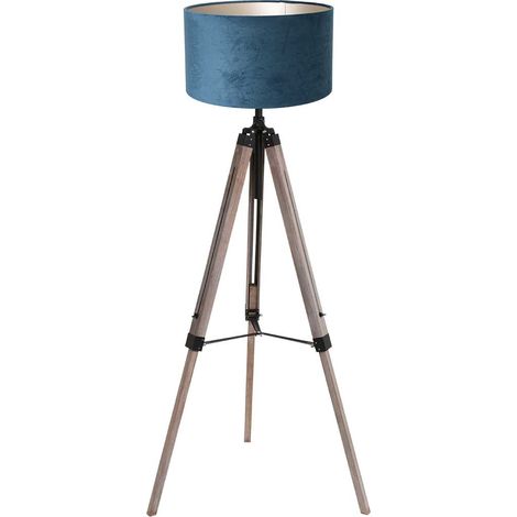 Mexlite - lampada da terra - Triek - nero - legno velluto - Ø