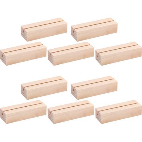 10 Pièces Bois Naturel Support Photo Carte,Stand en Bois Porte Cartes en Bois Porte Photo Support de Table pour Fête de Mariage et Décoration de Maison (1/5)