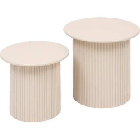 Set di 2 tavolini da salotto eino beige 40x40x38cm - Atmosphera créateur d'intérieur