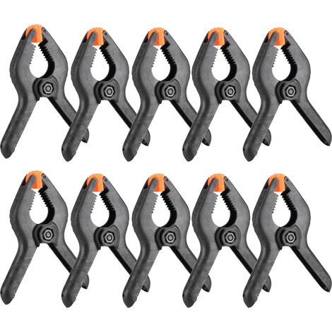 10 Mehrzweck-Federklemmen (7,6 cm), schwarz, Kunststoff, 10er-Pack, zum manuellen Halten (1/5)