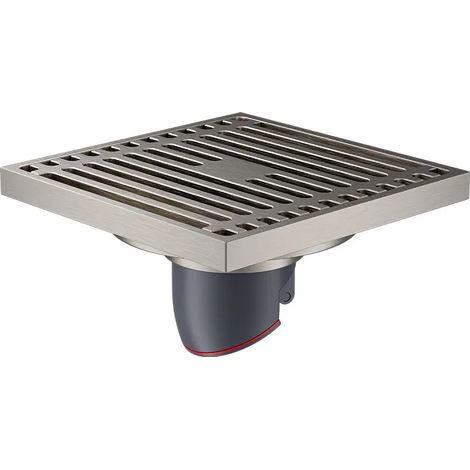 (10X10 s brushed)square deodorant floor drain, all-copper large displacement gray brushed floor drain, Bathroom dry area invisible floor drain (1/4)