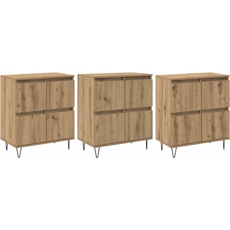 3 pcs Buffet,Bahut,Meuble de Rangements chêne artisanal 180 x 35 x 70 cm CFW12175 (1/5)