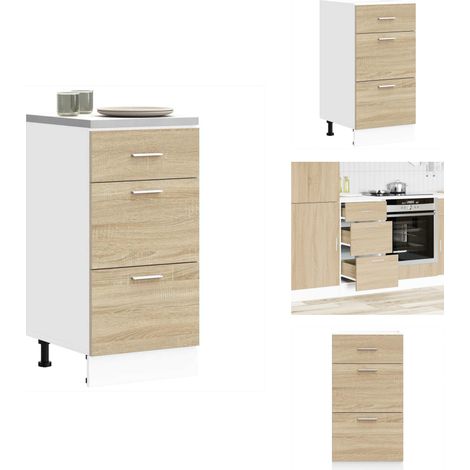 Armoire de plancher chêne sonoma 40x46x81,5cm bois d'ingénierie - Armoire De Plancher - Armoires De Plancher - Armoire De Cuisine - Placard De Cuisine (1/5)