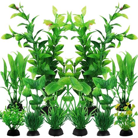 APEX Aquarium Decoration Plante, 10 Pièces Vert Plantes Artificielle Aquarium Deco, Terrarium Plante Décoration pour Aquarium (1/5)