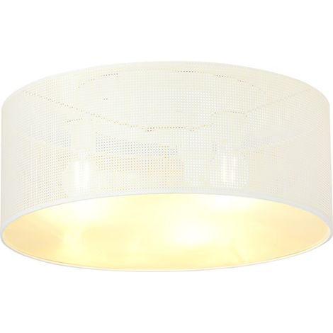 Lampada a Soffitto Aston, Acciaio verniciato a polvere, Tessuto, Nero, Bianco, Oro, 50x20x50 cm