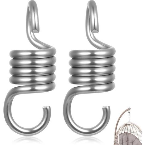 2 Pcs Ressort de Tension avec Crochet, Ressort de Traction, Ressorts de Tension en Acier Inoxydable, Ressorts pour Fixation Parasol Voile d'Ombrage Auvent Camping Chaises hamacs balançoires(450 kg) (1/5)