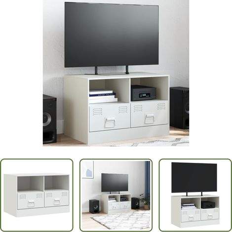 vidaXL Stahl-Schrank - TV-Schrank Weiß 67x39x44 cm Stahl (1/5)