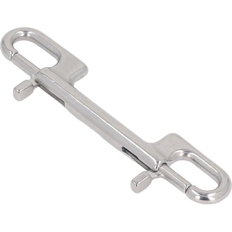 Mousqueton double en acier inoxydable avec fermeture à boulon, clips de plongée robustes de qualité marine pour la plongée sous-marine. (1/5)