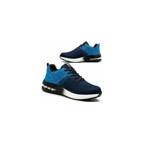 Chaussures de sécurité légères pour hommes et femmes, respirantes et confortables, avec embout en acier, pointure 39, bleues - RAPANDA (1/5)