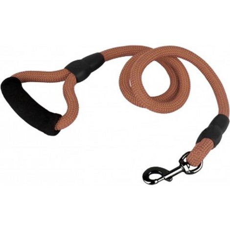 Trade Shop - Nylon Cuerda Correa De Perro De Tamaño Mediano 120 Cm Con Mosquetón Negro -      Brown