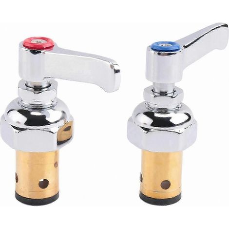 Ensemble de tige de poignée de robinet pour accessoires en laiton, axe de remplacement avec marquages bleu-froid et rouge-chaud, version durable 0718 (1/4)