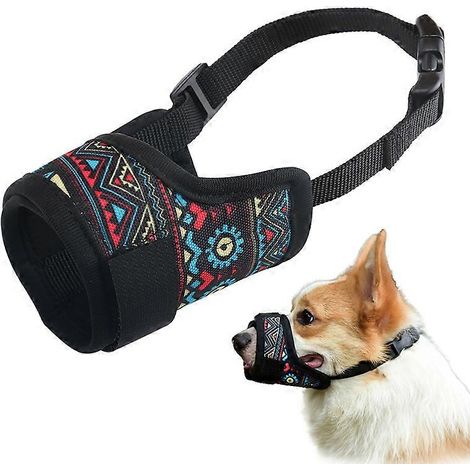 Muselière SL anti-morsure pour chien, réglable, pour chiens moyens et grands, masque pour gueule longue (Labrador, Corgi). (1/5)