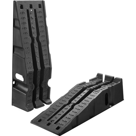 PP noir, rampes d'accès voiture 2 pièces, levage 170 mm, pour vidange et inspection de SUV et camion (1/5)