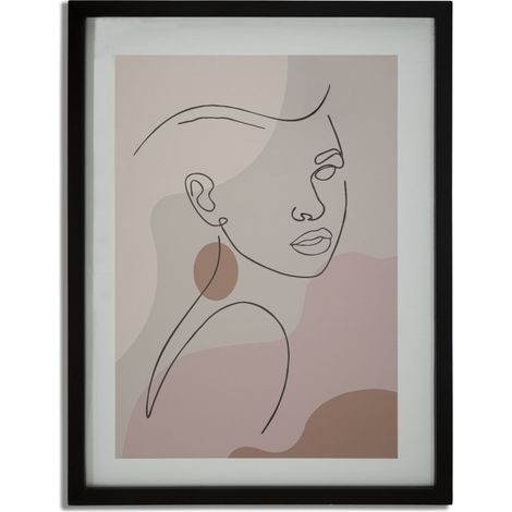 Cadre Déco "Visage" 35x47cm Multicolore