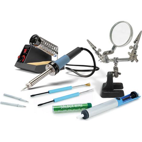 Velleman Lötstation-Set 40–48 W mit LED-Anzeige, einstellbare Temperatur 150–480 °C, inklusive Zubehör, ideal für Profis und Heimwerker (1/5)