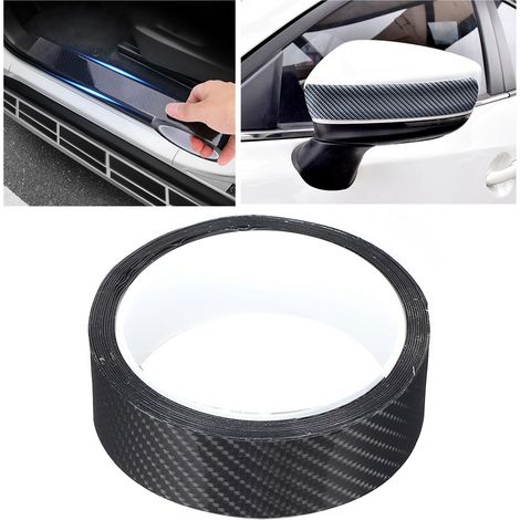 Film protecteur en fibre de carbone noire pour bord de portière de voiture, autocollant anti-rayures (3 cm x 3 mètres) (1/5)