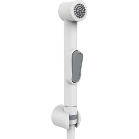 Ensemble ABS encastrable avec support fixe, douchette et flexible blanc mat BLACK & WHITE - BOSSINI C03271B013 (1/2)