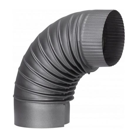 Tuyau de poêle - coude - 90 degrés - acier - Ø 120 mm - noir
