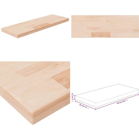 Regalboden 60x20x2,5 cm Unbehandeltes Massivholz Eiche - Wandregal - Eichendielen - Holzwandregal - Regalboden - Wohnraumorganisation - Home & Living