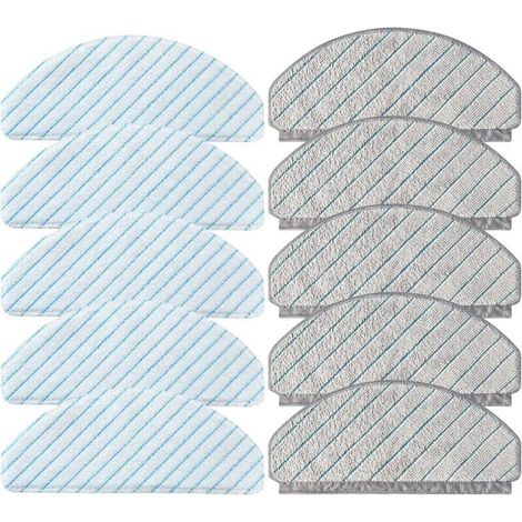 Lot de 10 Chiffons de Rechange pour ECOVACS DEEBOT OZMO T10/T10 Plus aspirateur, 5 Chiffons Solides et 5 Chiffons de Nettoyage lavables (1/4)