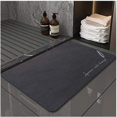Alfombrilla de baño superabsorbente y antideslizante de 50 x 80 cm – Alfombrilla de baño fina – Alfombrilla de baño lavable – Alfombrilla de ducha - Crezuo (1/3)